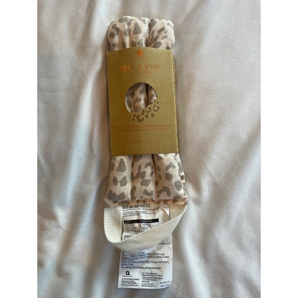 Aroma Home Neck and Body Heated Wrap Leopard Print Lavender Scented Microwavable